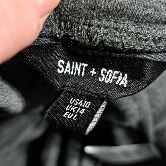 Saint + Sofia gray wide leg pull on Camden pants size 10 - Picture 6 of 6